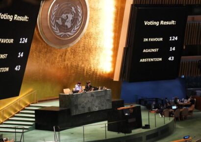 La ONU aprueba resolución histórica para que Israel poonga fin a su ocupación en territorios palestinos