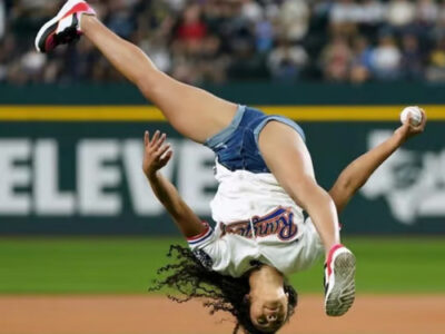 Hezly Rivera, medallista olímpica de París 2024, realiza el primer lanzamiento ceremonial en partido de MLB