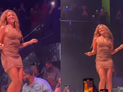 Shakira se incomoda en el escenario luego de que fanáticos filmaran debajo de su vestido