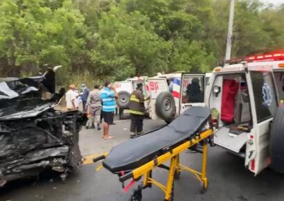 Accidente de tránsito en la carretera Puerto Plata-Navarrete deja cuatro heridos