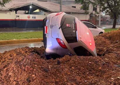 Accidente en Avenida Núñez de Cáceres: Vehículo se precipita en zanja sin heridos