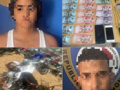 Capturan a dos sospechosos de robo de motocicletas en Sánchez Ramírez