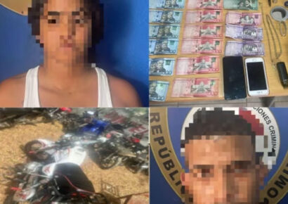 Capturan a dos sospechosos de robo de motocicletas en Sánchez Ramírez