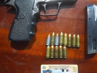 Detienen a hombre con pistola ilegal en Fantino