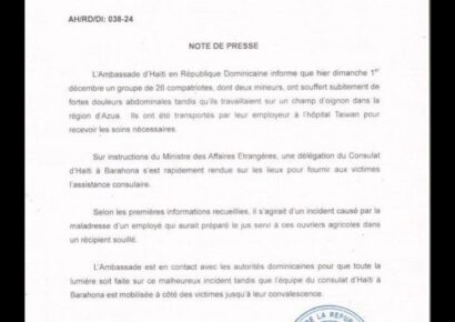 Tensión entre Haití y República Dominicana tras hospitalización de 26 haitianos por intoxicación alimentaria