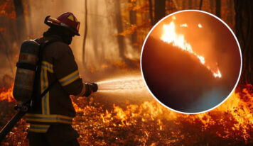 Bomberos colombianos luchan contra incendio en el Parque Natural Chingaza