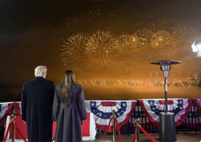 Trump celebró su regreso al poder con fuegos artificiales en Virginia