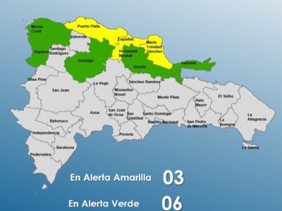 COE mantiene 14 provincias en alerta por lluvias intensas provocadas por vaguada