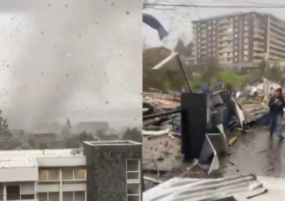 Un fuerte tornado golpea Puerto Varas: hay heridos y daños materiales