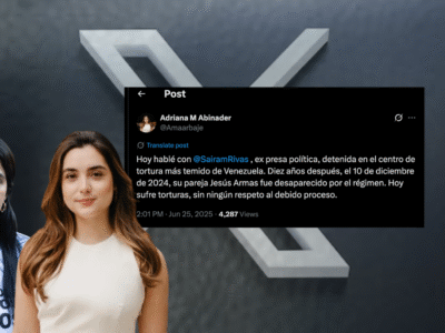 Adriana Abinader expresa su apoyo a Sairam Rivas, activista venezolana