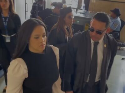 Ingrid Jorge acude al Palacio de Justicia para audiencia de coerción por querella de difamación contra la ministra Faride Raful