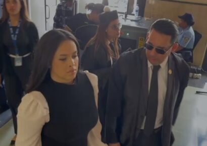 Ingrid Jorge acude al Palacio de Justicia para audiencia de coerción por querella de difamación contra la ministra Faride Raful