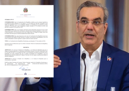 Presidente Abinader convoca legislatura extraordinaria para conocer proyectos claves como el Código Penal y el Código de Trabajo