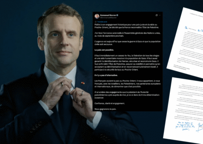 Emmanuel Macron es el primer presidente del G7 en reconocer el Estado palestino