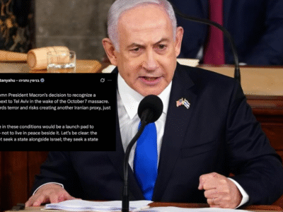 Netanyahu condena decisión de Macron sobre Palestina: “Premia el terrorismo y pone en riesgo a Israel”