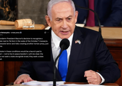 Netanyahu condena decisión de Macron sobre Palestina: “Premia el terrorismo y pone en riesgo a Israel”