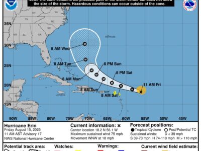 Erin se convierte en el primer huracán de la temporada atlántica