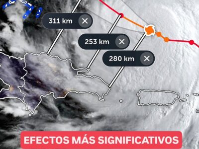 Huracán Erin se acerca a Punta Cana con vientos de 205 km/h