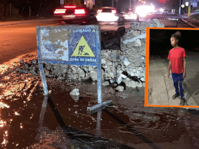 Mujer y su tío resultan heridos tras caer en hoyo dejado por Coraapplata en Sosúa