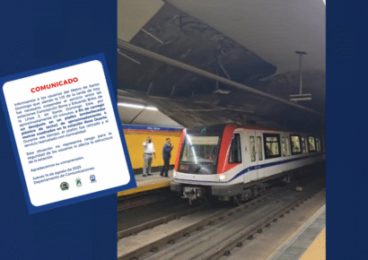 Caída de plafón obliga a suspender servicio en estación Rosa Duarte del Metro