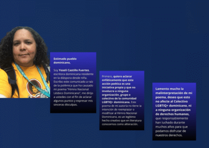 Yoseli Castillo Fuertes ofrece disculpas tras polémica por poema “Himno Nacional Lésbico Dominicano”