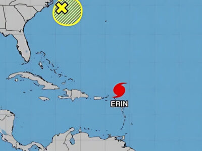 Huracán Erin gana fuerza rápidamente en el Atlántico y alcanza categoría 4