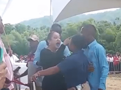 Diputada del PRM explica altercado con agente del CUSEP durante acto presidencial