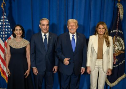 Luis Abinader y Raquel Arbaje compartieron con Donald y Melania Trump en recepción de la ONU