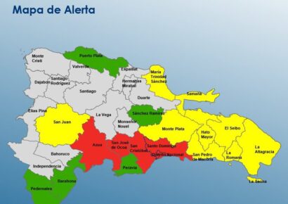 Alerta roja en 4 provincias y el Distrito Nacional por aguaceros y tormentas eléctricas