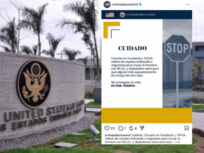 Embajada de EE.UU. advierte sobre videos de “coyotes”: “Es una trampa”