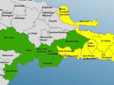COE declara alerta amarilla en 9 provincias y el Distrito Nacional por lluvias