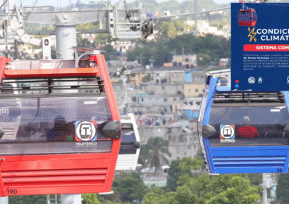 Suspenden temporalmente línea uno del Teleférico de Santo Domingo por condiciones climáticas
