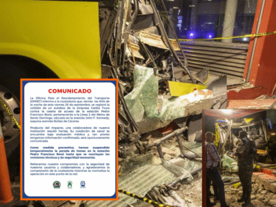 OPRET cierra estación Pedro Francisco Bonó tras choque de autobús de Caribe Tours