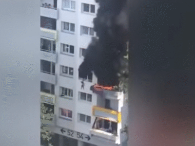 Increíble: Dos niños saltan de un edificio en llamas en Grenoble y son rescatados por vecinos