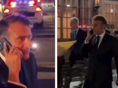 Emmanuel Macron bloqueado momentáneamente por policía de Nueva York por paso de Trump