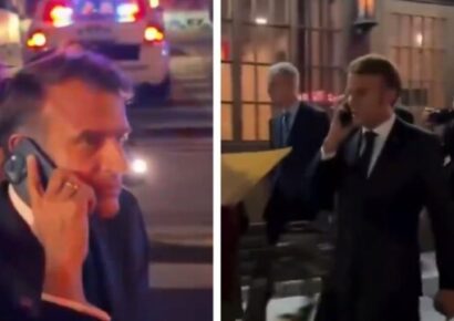 Emmanuel Macron bloqueado momentáneamente por policía de Nueva York por paso de Trump