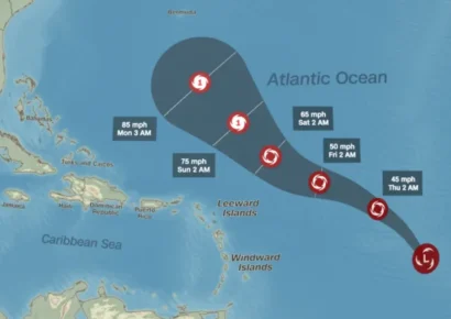 Nueva tormenta tropical Gabrielle se forma en aguas del Atlántico