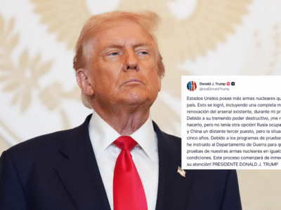 Trump ordena pruebas nucleares inmediatas tras maniobras rusas; EE. UU. busca “igualdad de condiciones”