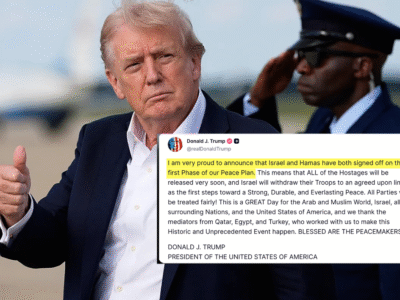 Trump anuncia acuerdo inicial entre Israel y Hamás para liberar rehenes y retirar tropas de Gaza