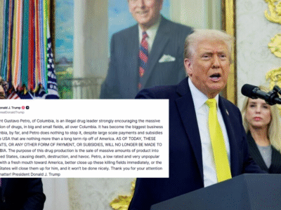 Trump suspende ayuda a Colombia y acusa a Petro de liderar el narcotráfico