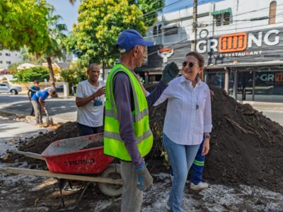 Carolina inspecciona los trabajos que desarrolla la Alcaldía del DN en la ciudad