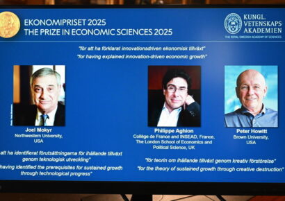 Trío de economistas gana el Nobel por su estudio sobre innovación y crecimiento