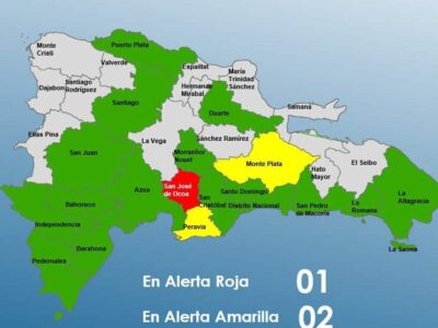 COE coloca 18 provincias y el Distrito Nacional en alerta por lluvias este fin de semana