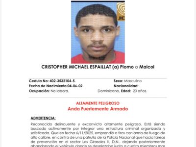 Identifican a Cristopher Michael Espaillat como segundo implicado en ataque armado en Los Girasoles III