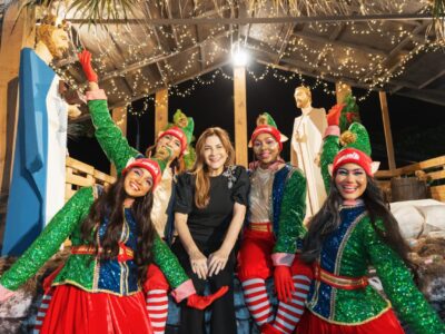 Plaza Santo Domingo se ilumina con espíritu navideño tras encendido del gran árbol