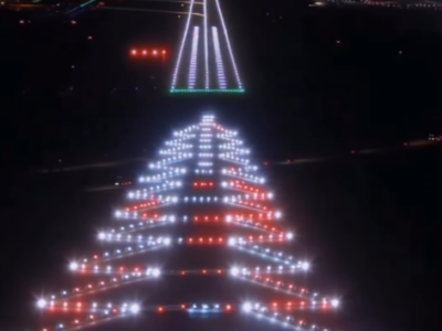 Aeropuerto de Ámsterdam decora pista de aterrizaje con inteligencia artificial por Navidad