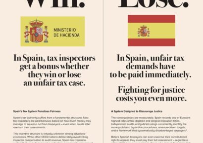 Anuncio en el Financial Times denuncia supuesta “lógica perversa” de la Agencia Tributaria española
