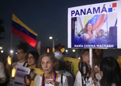 Venezolanos en Latinoamérica marchan en apoyo a María Corina Machado previo al Nobel de la Paz 2025