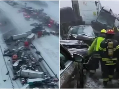 Accidente múltiple en Indiana tras fuerte tormenta de nieve