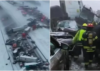 Accidente múltiple en Indiana tras fuerte tormenta de nieve